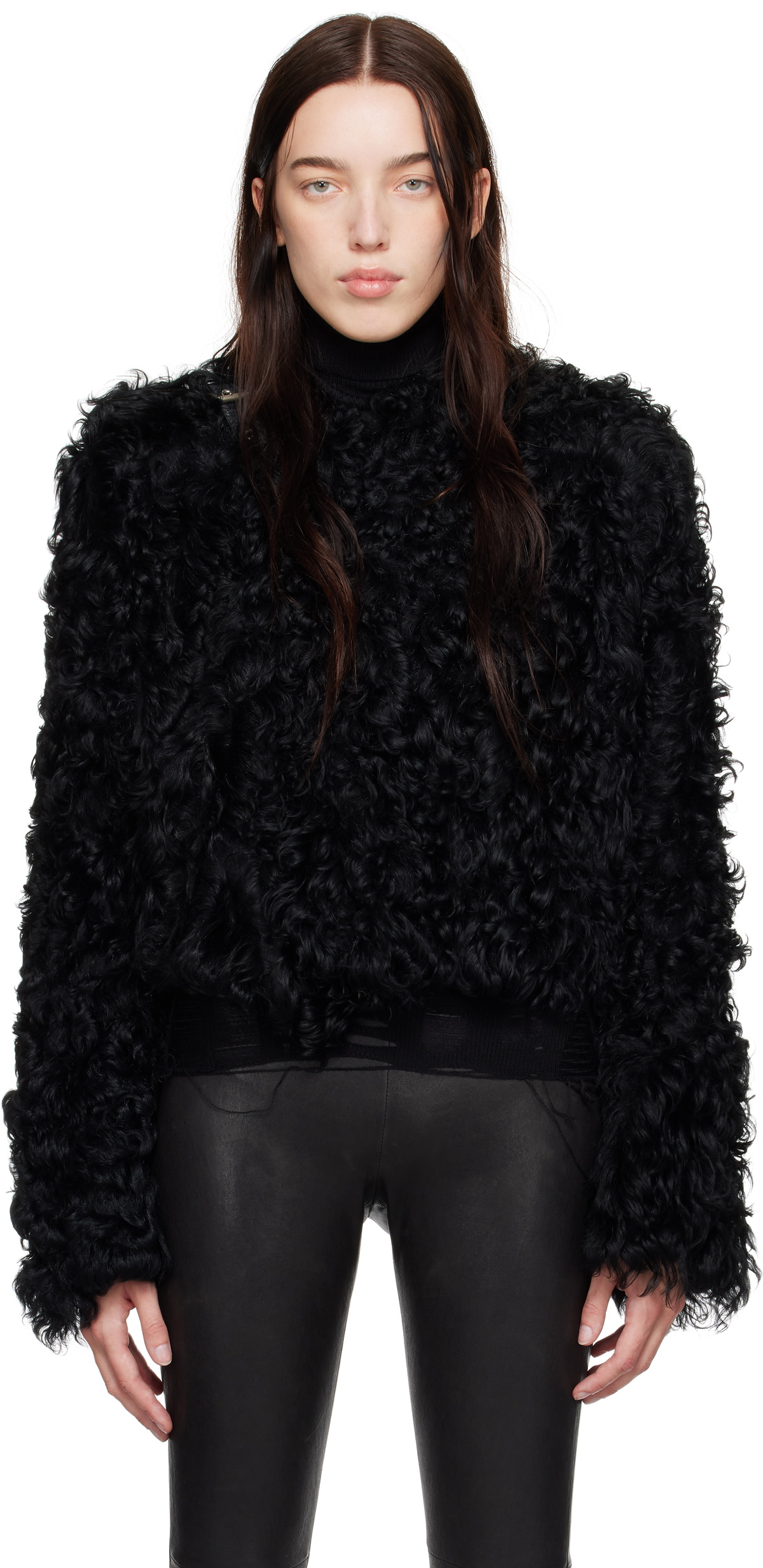 Ann Demeulemeester Black Amela Shearling Jacket