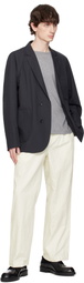 DOCUMENT Gray Silky Cotton Raglan Blazer