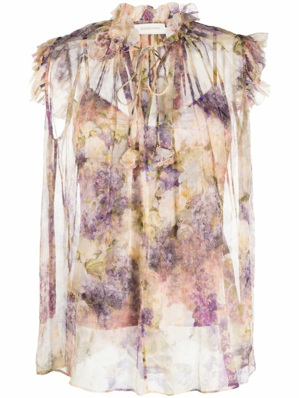 Photo: ZIMMERMANN - Floral Print Silk Top