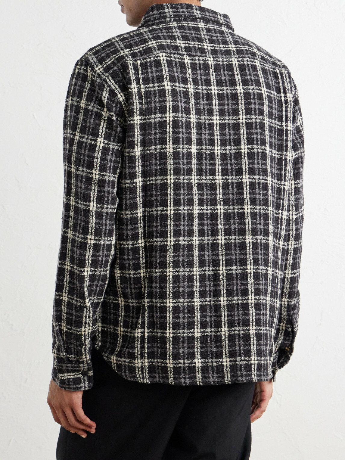 Corridor - Spacerock Checked Cotton-Tweed Shirt - Black