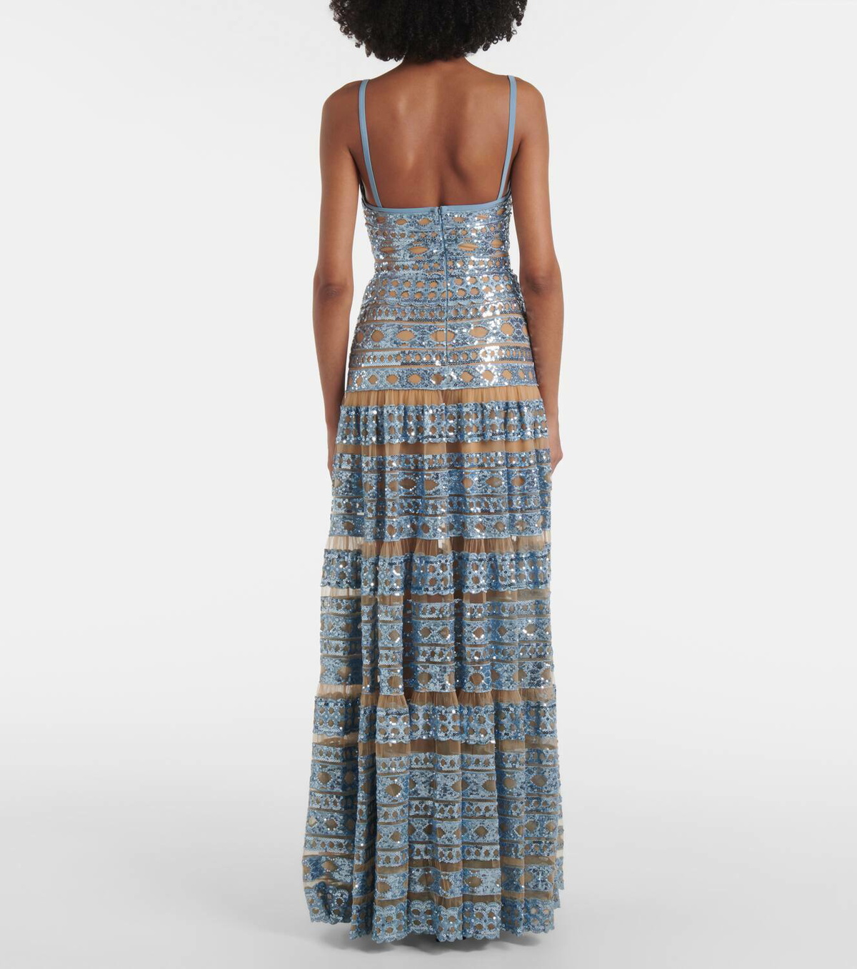 Elie Saab Sequined tulle-trimmed gown