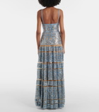 Elie Saab Sequined tulle-trimmed gown