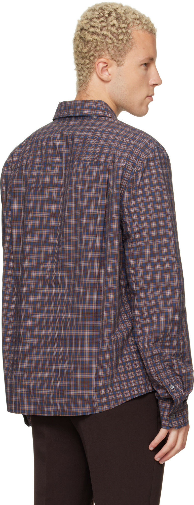 Marni Navy Checked Cotton Shirt