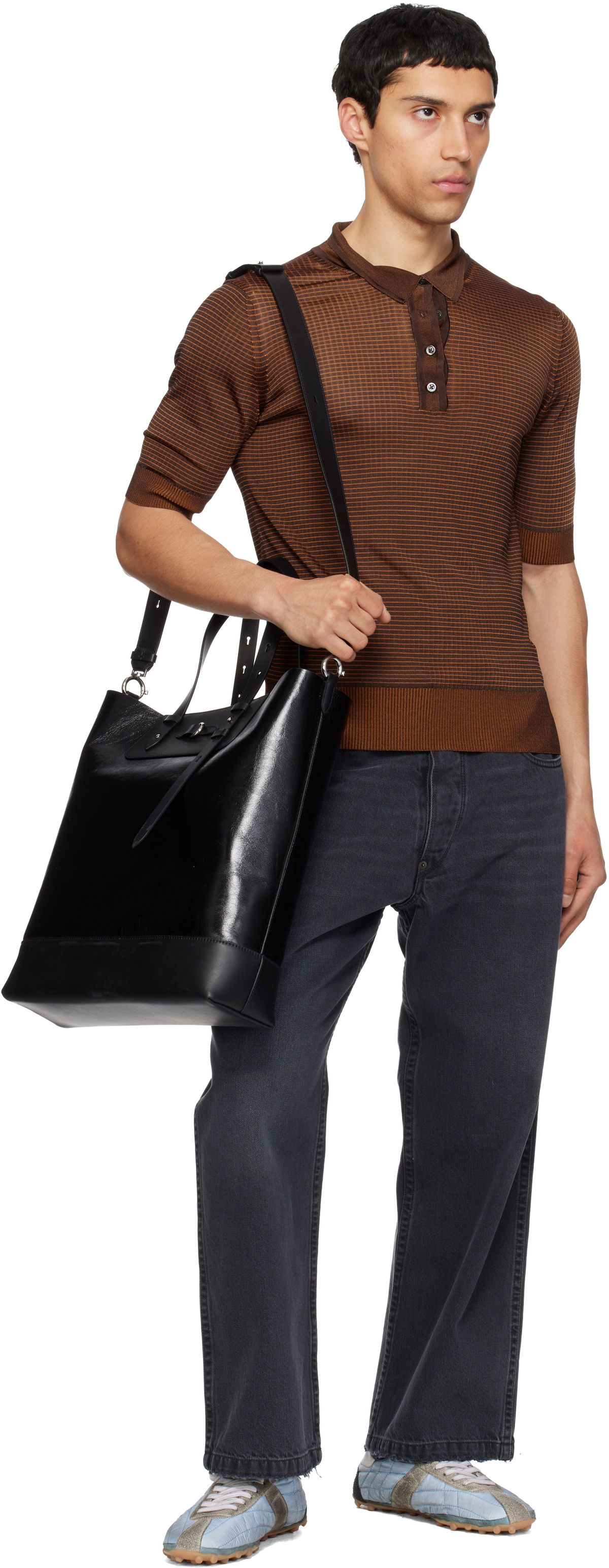 Maison Margiela Black Vertical Belt Tote