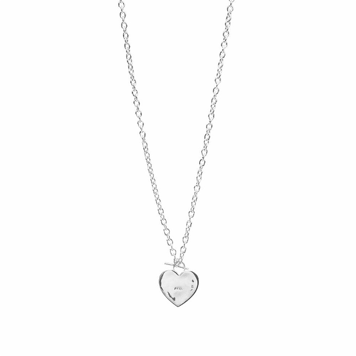 Photo: A.P.C. Men's Heart Logo Necklace in Silver