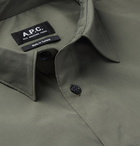 A.P.C. - Andre Stretch-Cotton Poplin Shirt - Men - Green