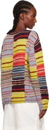 The Elder Statesman Multicolor Patchwork Scrap Crew Sweater