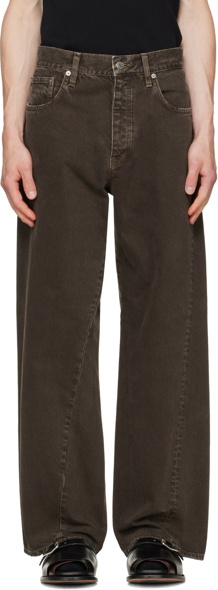 Sunflower Brown Wide Twist Jeans