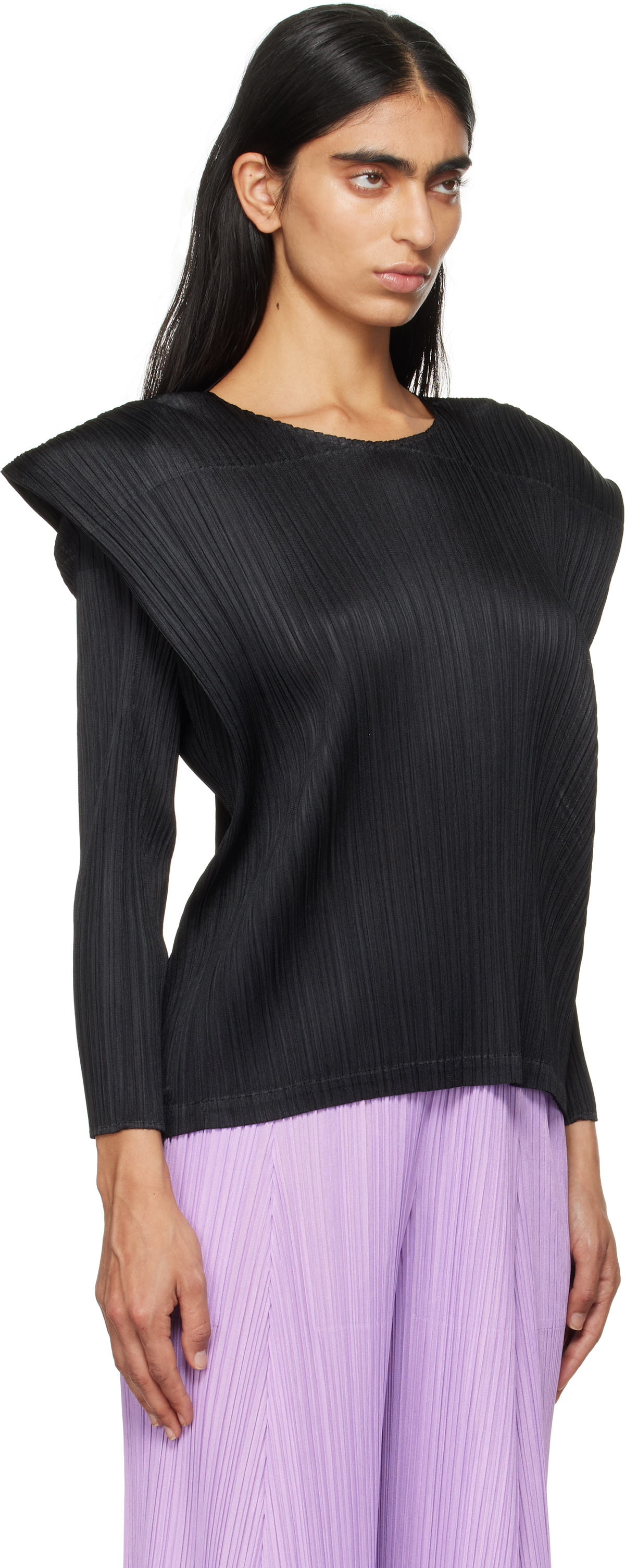 PLEATS PLEASE ISSEY MIYAKE Black Monthly Colors September Top 