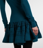 Alaïa Ruffled wool-blend minidress