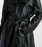 Balenciaga Single-breasted leather coat