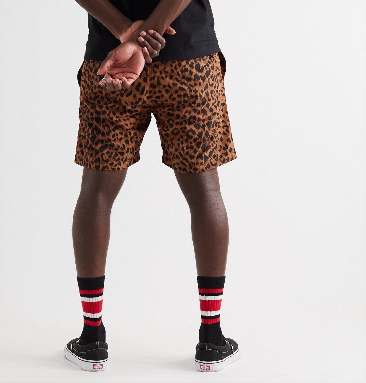 Wacko Maria - Logo-Appliquéd Leopard-Print Shell Shorts - Brown