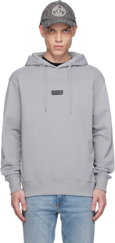 Photo: Versace Jeans Couture Gray Logo Regular-Fit Hoodie