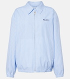 Miu Miu Logo gingham cotton blouson jacket