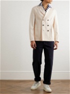 DOPPIAA - Double-Breasted Cotton-Twill Suit Jacket - Neutrals