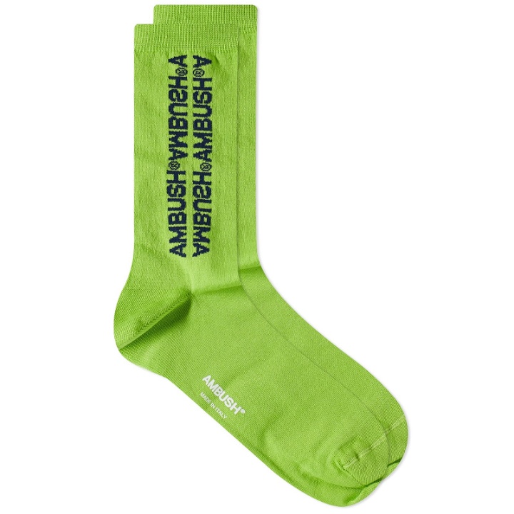 Photo: Ambush Men's Logo Sock in Green