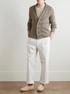 Boglioli - Shawl-Collar Ribbed Cotton Cardigan - Brown