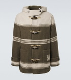 Burberry Striped wool and cotton-blend duffel coat