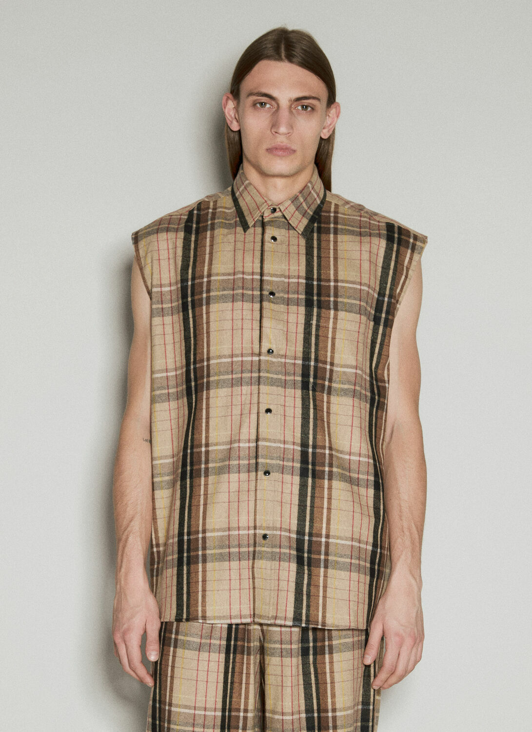 VTMNTS Flannel Sleeveless Shirt