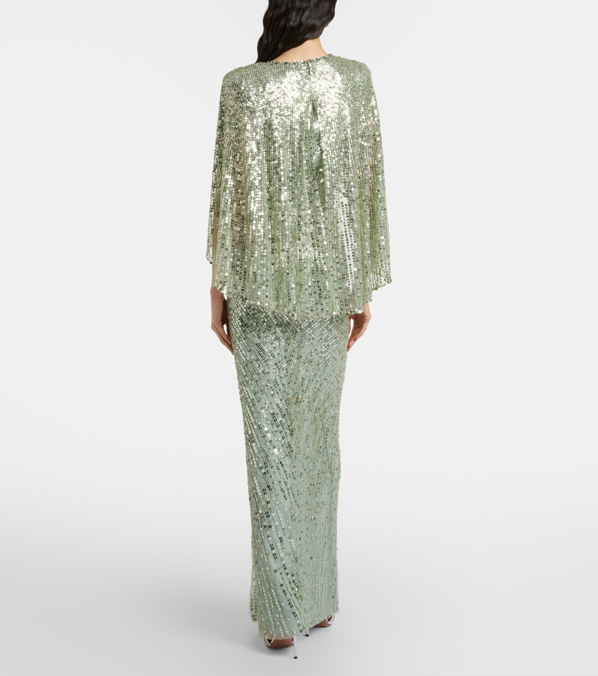 Jenny Packham Carrie caped embellished gown