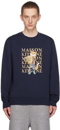 Maison Kitsuné Navy Champion Fox Sweatshirt