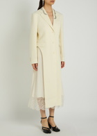 Simone Rocha Crystal-embellished Cut-out Woven Tailcoat Cream