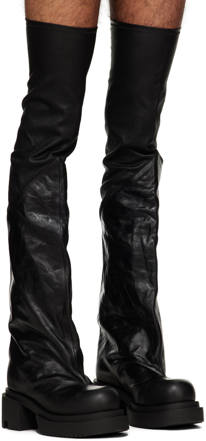 Rick Owens Black Flared Bogun Boots