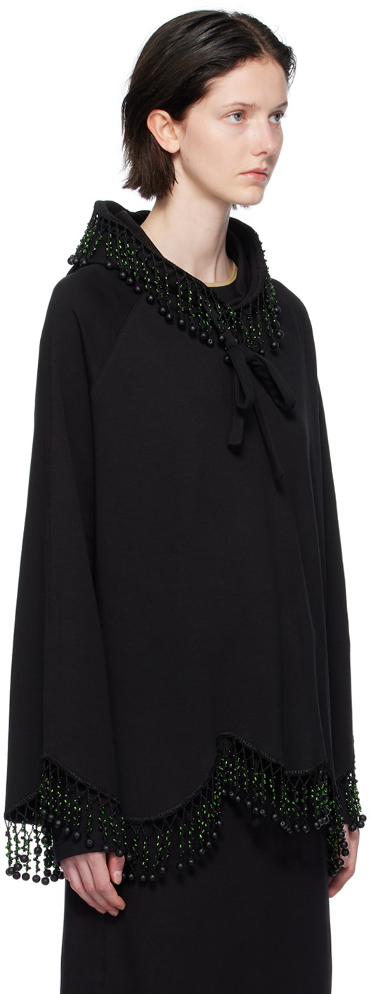 J.Kim Black Hand Beaded Hoodie