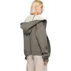 Rick Owens Gray & Off-White Tower Reversible Robe Hoodie