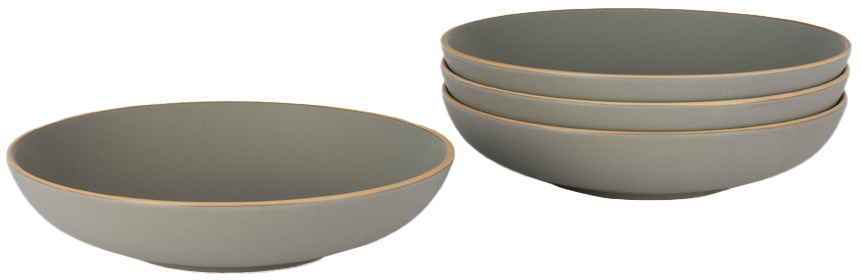Lineage Ceramics Gray Shallow Serving Bowl, 4 pcs
