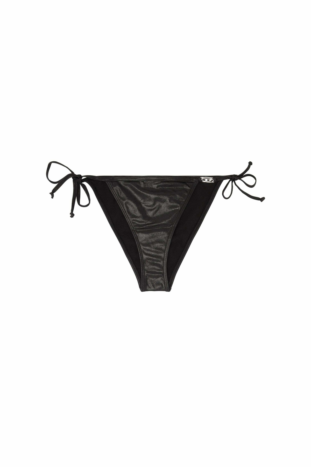 Diesel Side-tie bikini bottoms in shimmery fabric - Panties Womens in Black