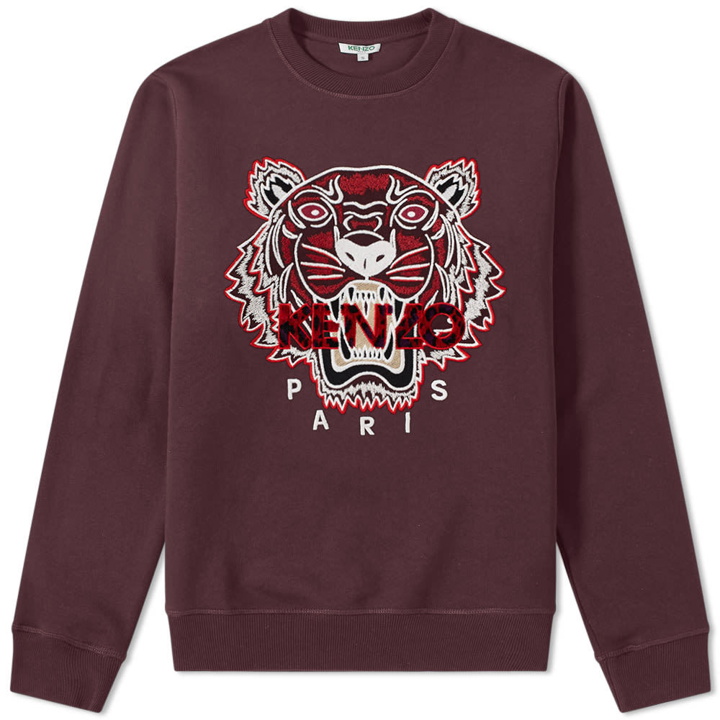 Photo: Kenzo Leopard Tiger Embroidered Sweat Burgundy