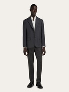 Ferragamo Mens Single-breasted pure wool blazer in Grey
