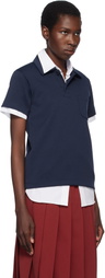 Comme des Garçons Girl Navy Polyester Jersey Polo