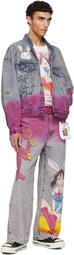 doublet Blue & Pink Anime Denim Jacket