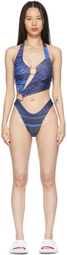 Louisa Ballou SSENSE Exclusive Black & Blue Sex Wax One-Piece Swimsuit