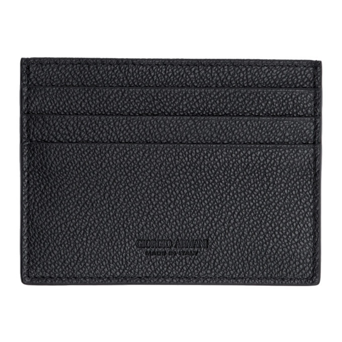 Photo: Giorgio Armani Black Tumbled Leather Card Holder