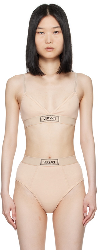 Photo: Versace Underwear Beige 90s Vintage Logo Bra