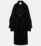 Sportmax Baldo scarf-detail virgin wool coat