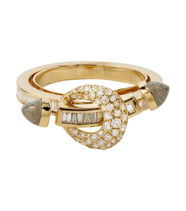Photo: Ananya Chakra 18kt gold ring with diamonds and quartzes