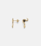 Ileana Makri Serpent Nest 18kt gold earrings with diamonds and emeralds