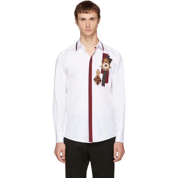 Photo: Dolce and Gabbana White Medallion Shirt 
