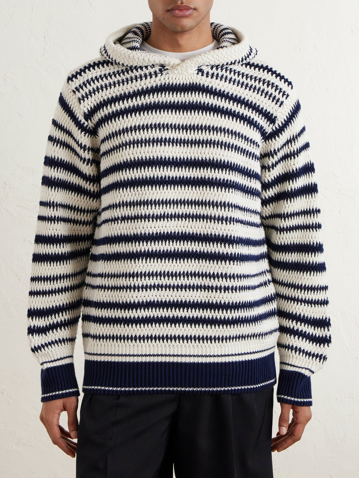 Orlebar Brown - Kirk Striped Organic Cotton Hoodie - Black