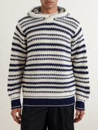 Orlebar Brown - Kirk Striped Organic Cotton Hoodie - Black