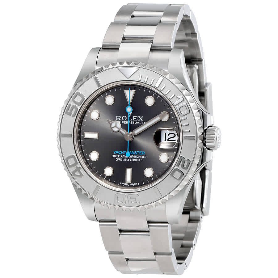 Rolex Yacht-Master Rhodium Dial Steel and Platinum Oyster 37 mm Watch 268622RSO