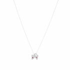The Ouze Women's Twin Hearts Necklace in Ruby