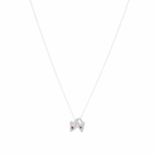 The Ouze Women's Twin Hearts Necklace in Ruby