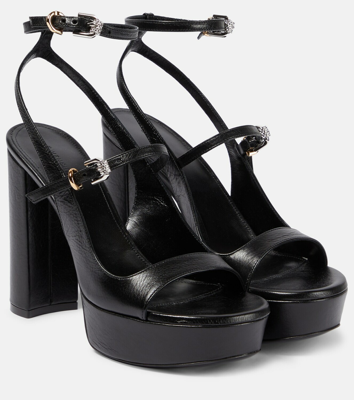 GIVENCHY BLACK レザー VOYOU サンダル Givenchy Voyouカーフスキンレザー スリングバックサンダル