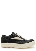 Rick Owens Vintage Panelled Grained Leather Sneakers Black