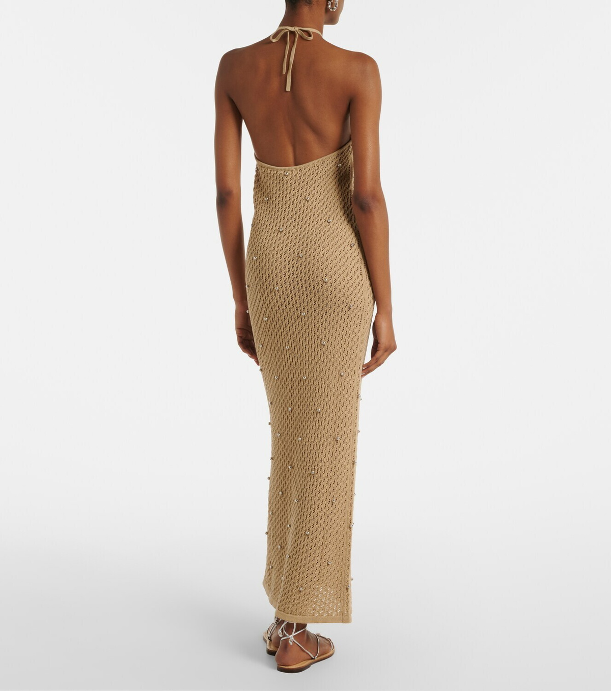 Staud Isola crochet embellished cotton beach dress